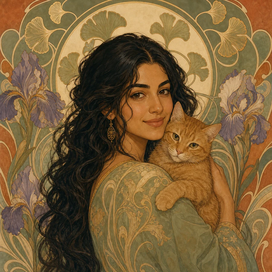 Art Nouveau voorbeeldportret